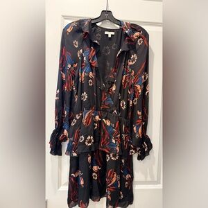 Joie Black and Red Floral Dress